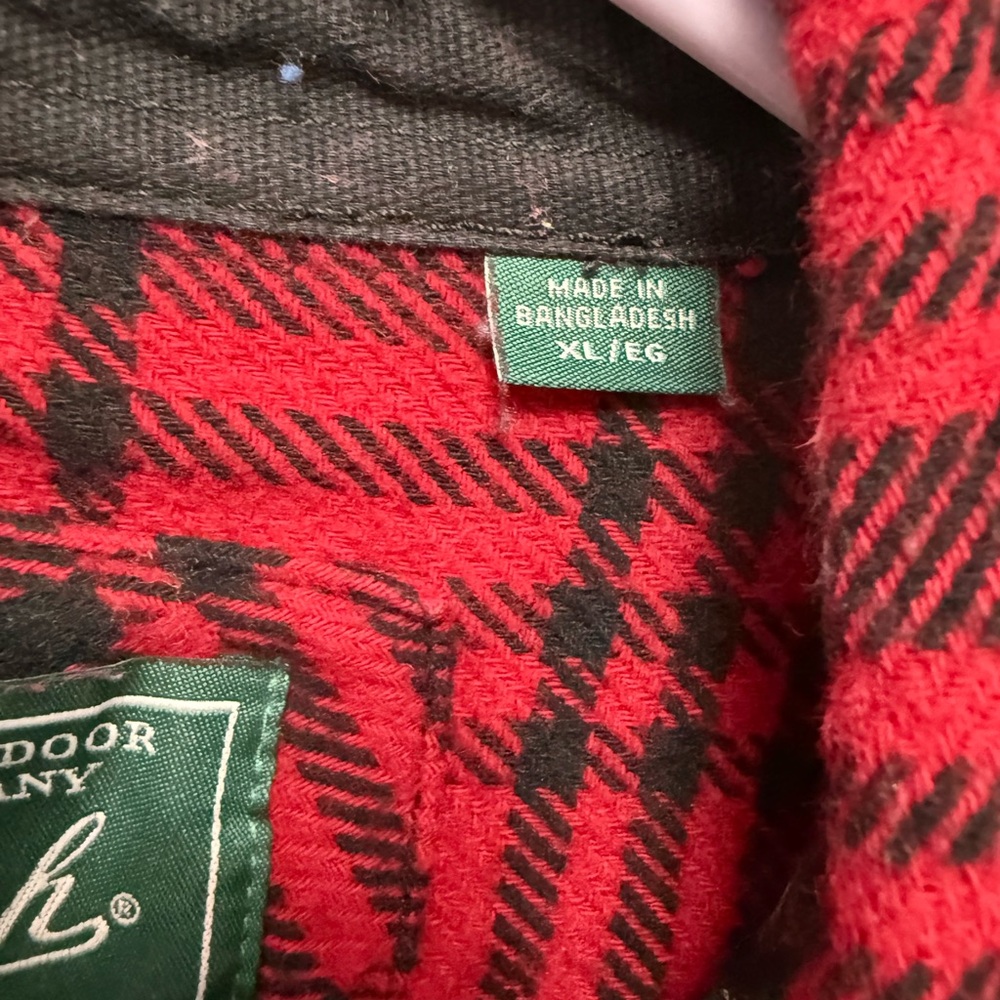 Vintage Woolrich Thick Flannel Button Up Plaid Wool Men's Size XLarge Red (W-3) - Picture 5 of 11